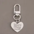 DIY Metall Herz Schlüsselanhänger Tasche Charme Legierung Ring Anhänger Schmuck Zubehör - Silber