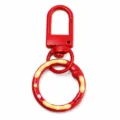 Roter Donut Federring Schlüsselanhänger Metall Karabiner DIY Schmuck Taschenanhänger - Rot