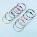 Colorful coated steel wire key rings, screw lock loops for DIY jewelry making and keychains. - Mixed Colors
