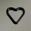 Black heart shaped aluminum alloy carabiner keychain hook for DIY backpack bag accessories detail - Heart Buckle / Black