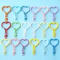 Colorful heart-shaped alloy keychain clips DIY jewelry accessories, charming bag charms. - Heart Buckle + Figure-8 Buckle / Multicolor