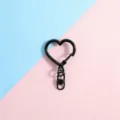 Schwarzer herzförmiger Metall-Karabinerverschluss für DIY-Schmuck und Taschenanhänger. - Herzsch Schnalle + Acht-Schleife Schnalle / Schwarz