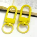 Details of 33mm yellow metal U shaped spring gate clasp keychain DIY hardware accessory. - Door Latch - Yellow