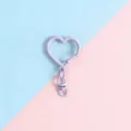 Zinc alloy heart keychain clasp, purple DIY jewelry accessories connector hardware part. - Heart Buckle + Figure-8 Buckle / Light Purple