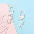Weißer Metall U-Haken und Karabinerverschluss, perfektes Detail für DIY Schlüsselanhänger. - Tor-Schnalle + Karabinerverschluss / Weiß