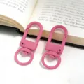Pink metal swivel snap hooks 33mm U shaped keychain clips DIY craft hardware accessories - Light Rose Red Gate Buckle