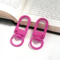 33mm pink metal swivel snap hooks, U-shaped gate clips for DIY keychains, crafts and bag hardware. - Rose Red Gate Buckle