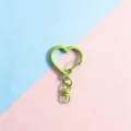Green heart shaped metal keychain clasp DIY jewelry accessory carabiner clip pendant - Heart Buckle + Figure-8 Buckle / Fruit Green
