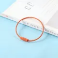 Anneau de cable en acier enduit orange avec fermoir a vis pour accessoires de bijoux de DIY - Orange
