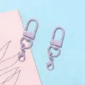Purple U-shaped swivel lobster clasp keychain hooks DIY jewelry accessories hardware charms. - Gate Buckle + Lobster Clasp / Light Purple