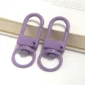 Colorful metal U-shaped gate hooks for keychain DIY craft and bag accessories craft projects. - Purple Gate Buckle