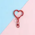 Red heart carabiner clasp keychain metal snap hook DIY jewelry accessory 8-shape swivel. - Heart Buckle + Figure-8 Buckle / Red