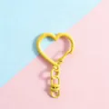 Heart shaped zinc alloy keychain clip DIY craft accessory lobster clasp hook yellow color - Heart Buckle + Figure-8 Buckle / Yellow