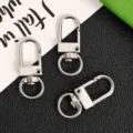 Silver metal swivel lobster clasp keychain hardware DIY bag strap craft accessories 3pcs - Silver