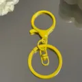 Gelbes Metall 8-Form Schlüsselanhänger Zubehör Detail, glänzender Lack flacher Ring. - Karabiner-Dreiteiler / Gelb