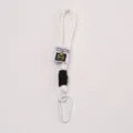Kontrastfarbene Schlüsselanhänger Kordel mit Karabiner in Schwarz Weiß für Handy und Taschen. - Weiß