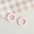 Close-up detail of pink metal spring ring clasp for DIY handmade jewelry accessories - Light Pink