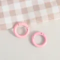 Pink metal spring rings round snap hooks for DIY keychain jewelry craft accessories making - Pink