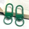 33mm colorful metal keychain clasp u-shaped gate ring diy hardware accessories material - Dark Green Gate Buckle