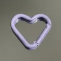 Light purple heart-shaped aluminum alloy carabiner keychain backpack hook accessory detail. - Heart Buckle / Light Purple