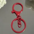 Roter Metall 8-foermiger Schlüsselanhänger Beschlag Set, langlebiges DIY Zubehör für Taschen. - Karabiner-Dreiteiler / Rot