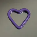Colorful heart-shaped aluminum alloy carabiner keychain clip for DIY bags and accessories. - Heart Buckle / Purple