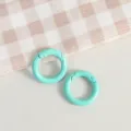 Mint green spring ring clasp detail, metal O ring buckle for DIY keychains and crafts. - Lake Blue