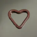 Brown heart-shaped aluminum carabiner clip for DIY keychains and chic backpack hooks. - Heart Buckle / Coffee