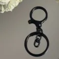 Schwarzes Metall Schlüsselanhänger Zubehör Set, Karabiner und Ringe für DIY Taschen. - Schwarz - Hummerschließe 3-teiliges Set
