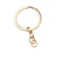 Anillo llavero dorado con cadena de cuatro eslabones, accesorio DIY de metal para bolsos. - Anillo Plano de 30mm con Cadena de 4 Eslabones / Oro KC