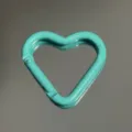 Turquoise heart shaped carabiner hook detail, glossy painted aluminum alloy keychain accessory. - Heart Buckle / Mint Green
