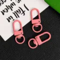 Pink swivel lobster clasps metal keychains DIY bag hardware accessories 32mm snap hooks - Pink