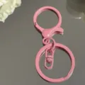 Rosa Schlüsselanhänger Zubehör Detailansicht, glatte Lackierung Metall Hardware für DIY. - Karabiner-Dreiteiler / Rosa