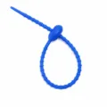 22cm Blue Silicone Cable Tie DIY Bag Keychain Cord Organizer Strap Accessory Multi-use - Dark Blue - Tadpole Buckle