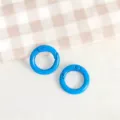 Blue zinc alloy round spring clips, detailed view of DIY handmade accessories and keyrings. - Blue