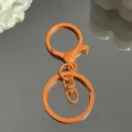 Oranger Metall Schlüsselanhänger 3er Set DIY Taschen Zubehör Handwerk Deko Bauteil - Karabiner-Dreiteiler / Orange