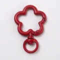 Rote Blumen Feder Karabiner Haken Metall Schlüsselanhänger DIY Zubehör Anhänger 1Stk - Pflaumenblüte Feder Schnalle / Rot