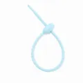 Blue silicone cable tie tadpole DIY bag keychain pendant data cable accessory 22cm - Light Blue - Tadpole Buckle