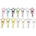 Portachiavi con moschettone a stella colorato colori caramella metallo fai da te 14pz - Colore Misto Casuale - Chiusura a Moschettone + Gancio Pentagramma