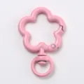 Pink flower spring snap hook keychain variant, painted metal DIY jewelry accessory for bags. - Plum Blossom Spring Buckle / Pink