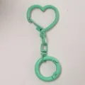 Hellgrüner Herz Karabiner Schlüsselanhänger DIY Metallring Taschenzubehör Anhänger Schmuck - Mintgrün