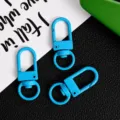 Zinc alloy swivel gate clasp detail, blue keychain hanging clip for DIY bag accessories. - Blue