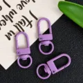 Zinc alloy swivel snap hook keychain DIY bag hardware accessory in vibrant purple. - Purple
