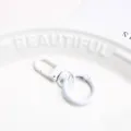 Weißer Metall Federring Schlüsselanhänger Karabinerverschluss DIY Schmuck Zubehör Taschen Dekor - Feder Schnalle + Tor Clip / Weiß