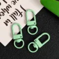 Light green zinc alloy swivel lobster clasps keychain DIY accessories detail view - Creamy Green