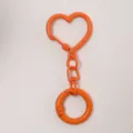 Oranger Herz Schlüsselanhänger Metall Karabiner Clip stilvoller Taschenanhänger Zubehör - Orange