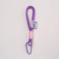 Purple pink paracord keychain lanyard with metal carabiner cute phone charm strap accessory - Purple