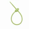 Colorful silicone cable tie 22cm, DIY bag charm key chain and data cord organizer accessory. - Fruit Green - Tadpole Buckle