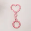 Rosa Herz Schlüsselanhänger Metall Federverschluss DIY Tasche Zubehör Anhänger für Schlüssel. - Rosa