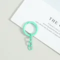 Mintgrüner Metall-Federring mit viergliedriger Kette als Schlüsselanhänger und DIY-Zubehör. - Federring mit vierteiliger Kette / Mintgrün